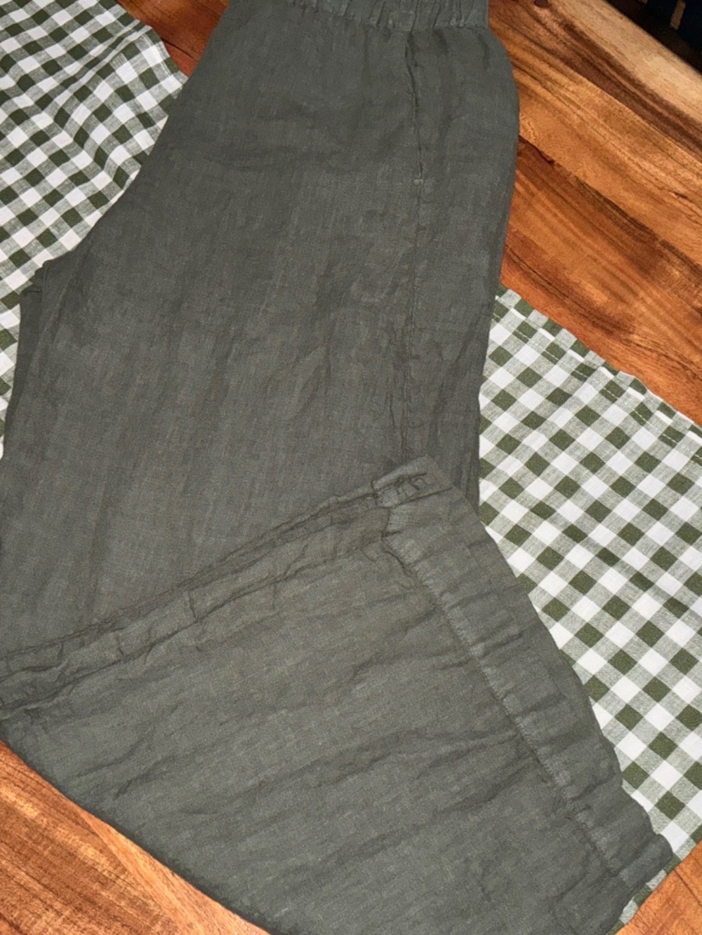 VELVET BY GRAHAM & SPENCER  LOLA LINEN PANT OLIVE - Picture 5 of 5